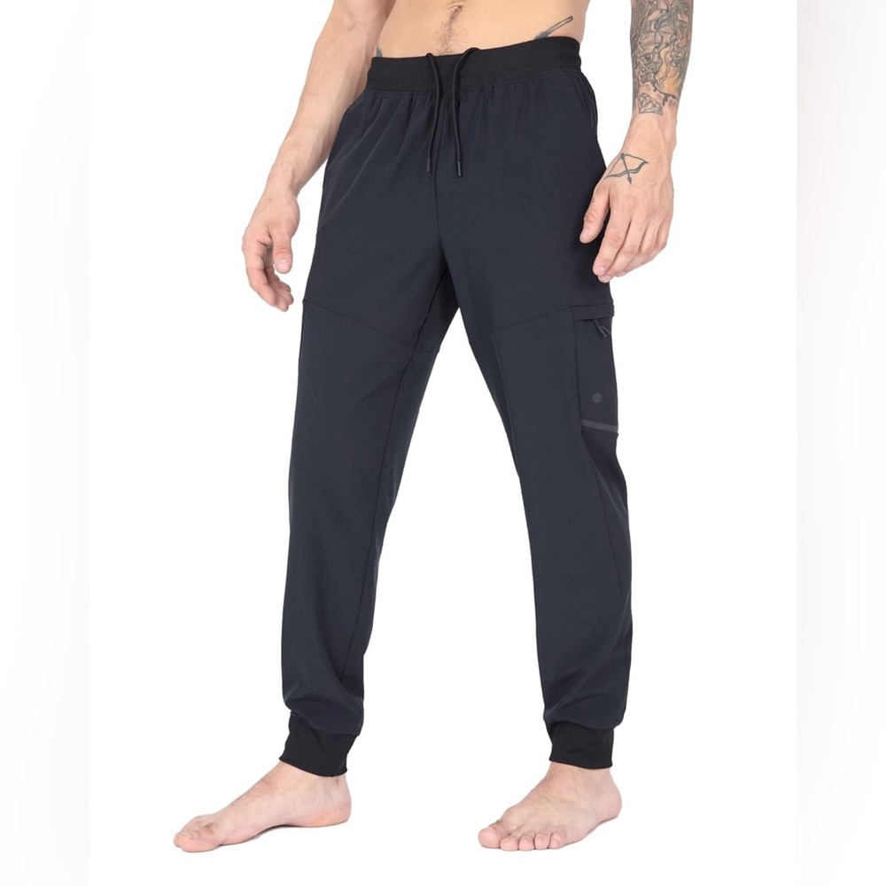 Apana Men's Jogger Sweatpant Woven Pants with Zip Cargo Pocket - SIZE XL